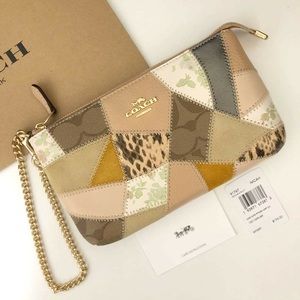 Coach creme patchwork wristlet